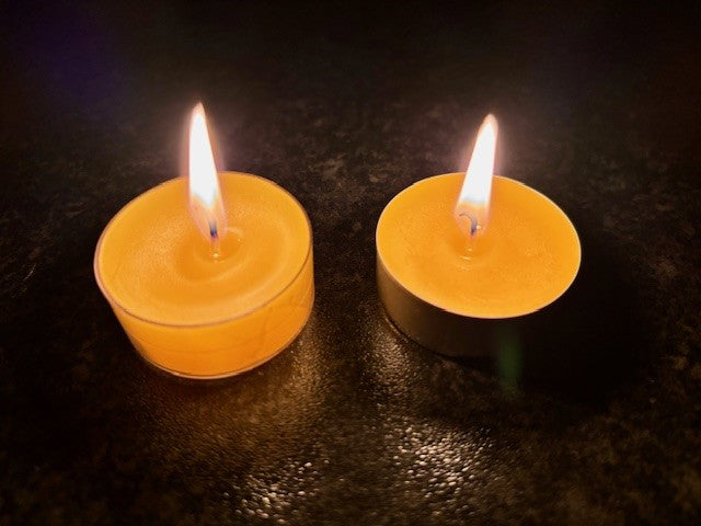 100% Real Raw Pure Beeswax Transparent Circle Tea-lights x 100No.