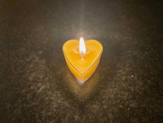 100% Real Raw Pure Beeswax Transparent Heart Tea-lights x 1000No.