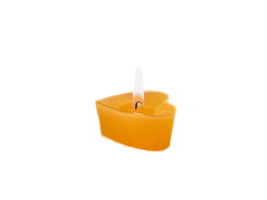 100% Real Raw Pure Beeswax Transparent Heart Tea-lights x 5No.