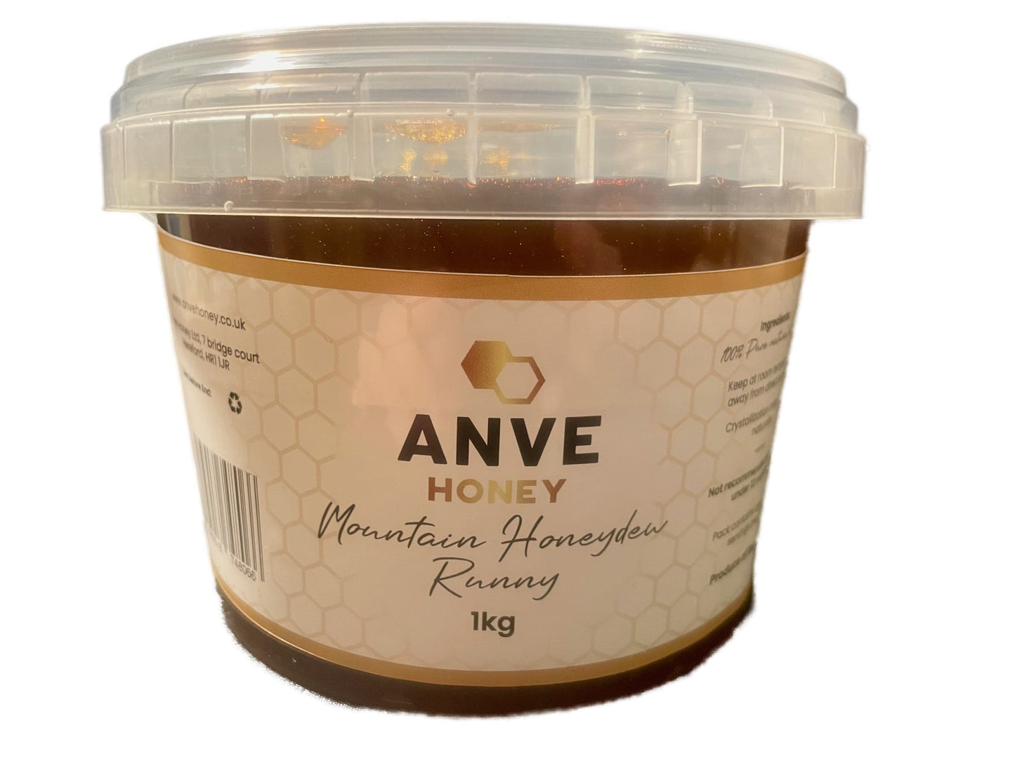 100% Real Raw Pure Mountain Honey 1KG Tub. Brand New Harvest.